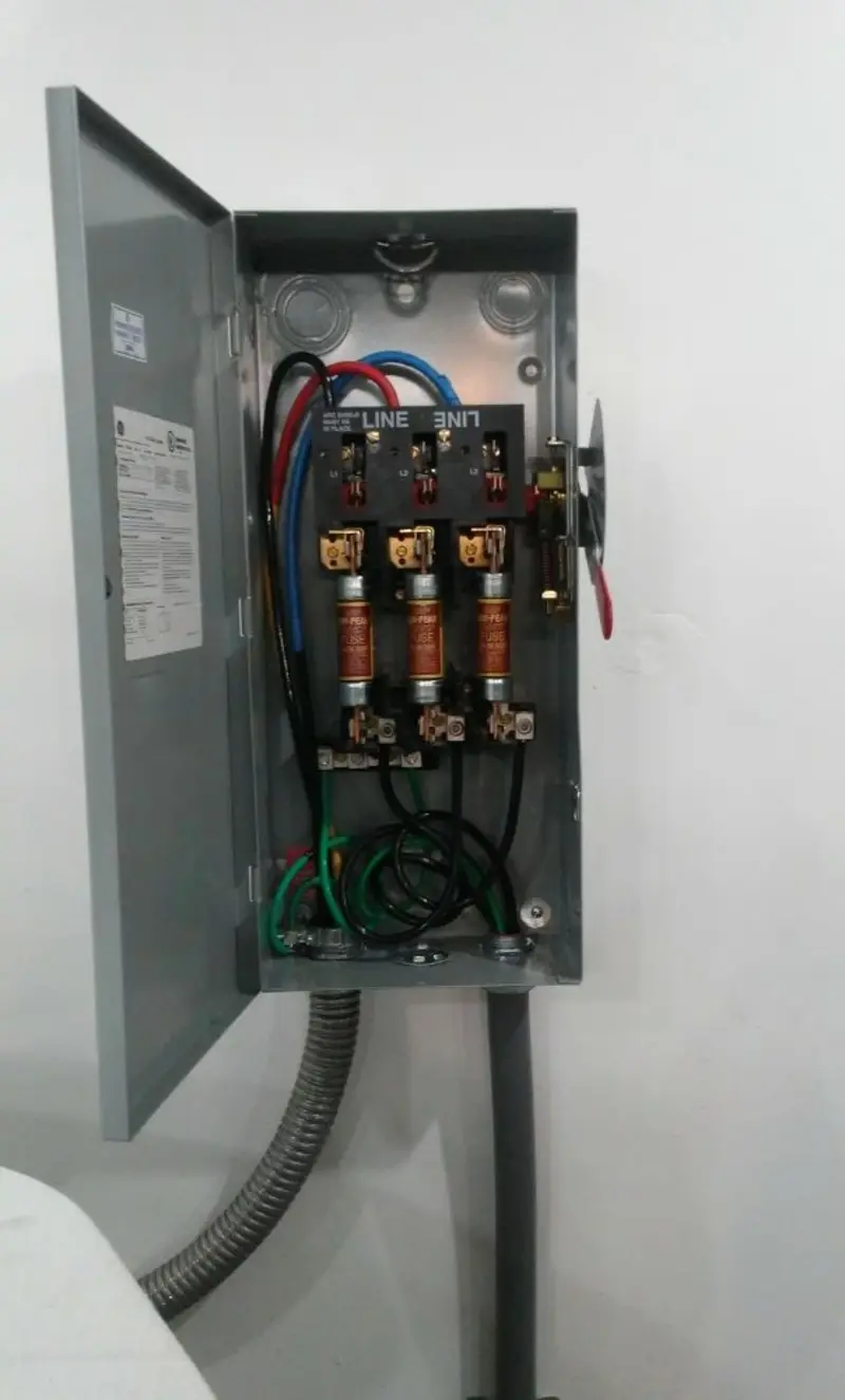 Three-phase disconnect switch installed for Electrical Wiring & Rewiring in Silver Hill